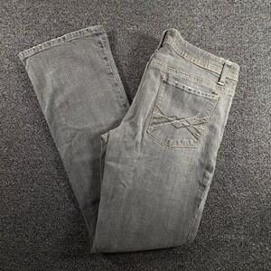Bisou Bisou Jeans Gray Straight Leg Womens 10 Stretch Denim Mid Rise Gray Wash